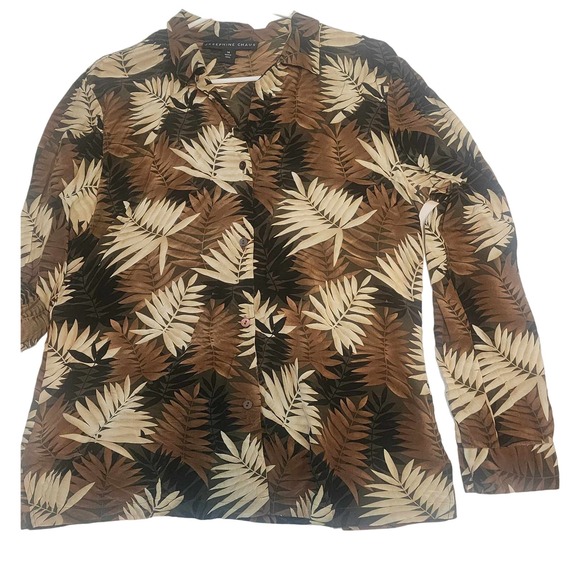 Vintage Josephine Chaus 100% Silk Button Up, Size 14 - Picture 5 of 11